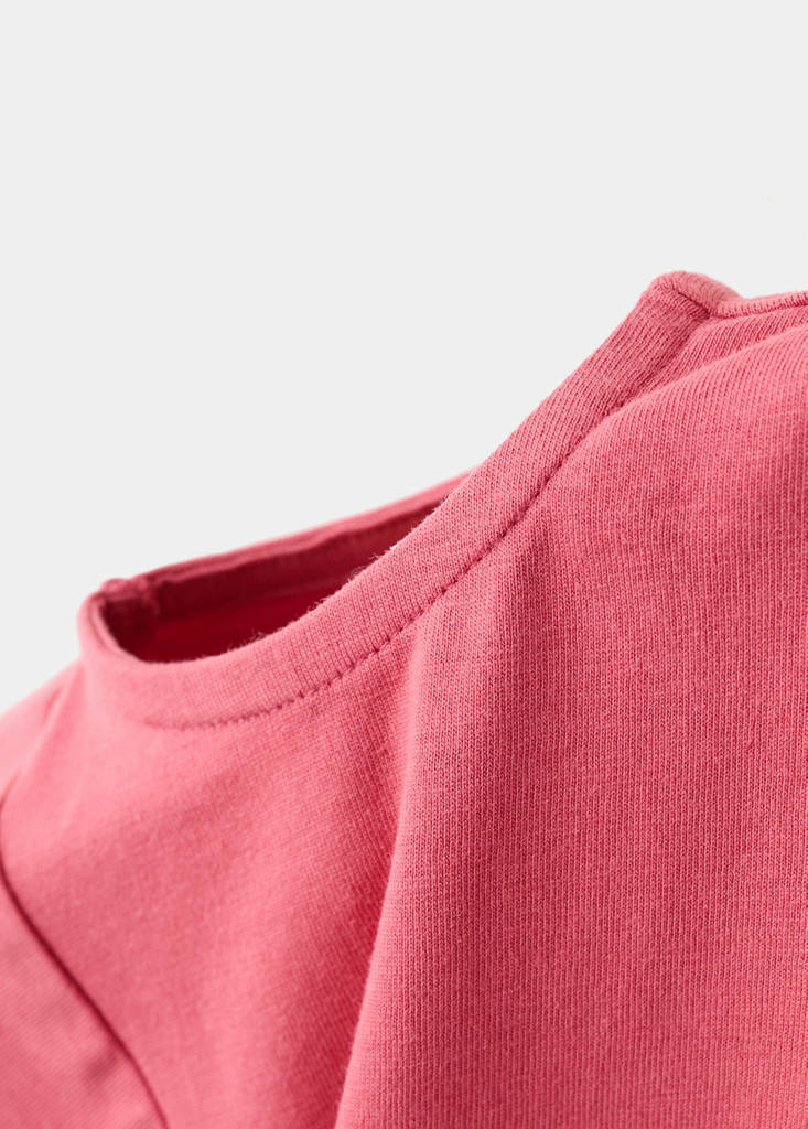 Off-the-shoulder cotton T-shirt — Strawberry