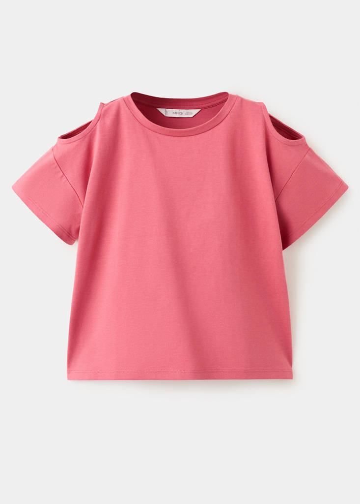 Off-the-shoulder cotton T-shirt — Strawberry