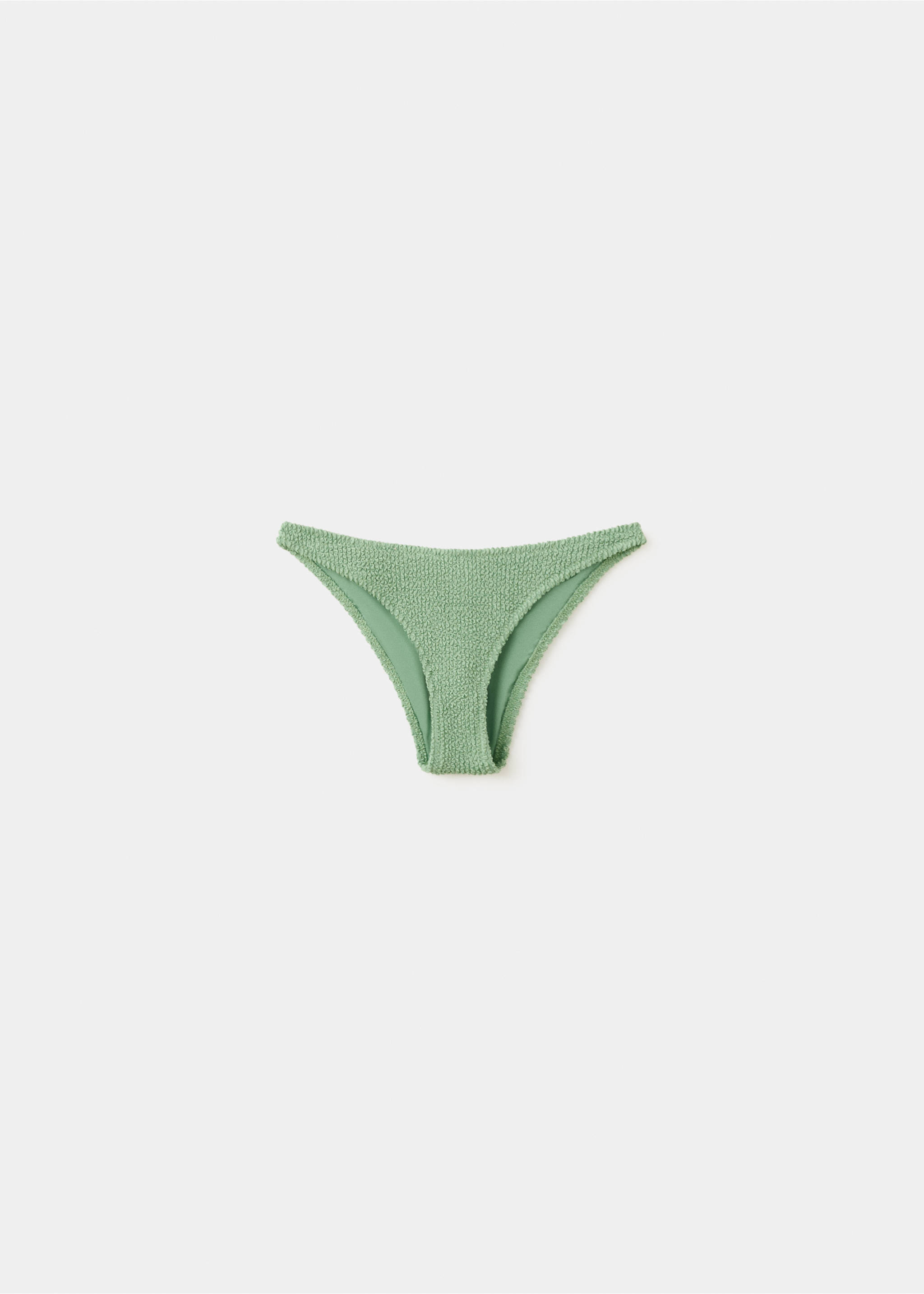 Classic textured bikini bottoms - Article without model, Pastel Green. Ref: 27096735-00.