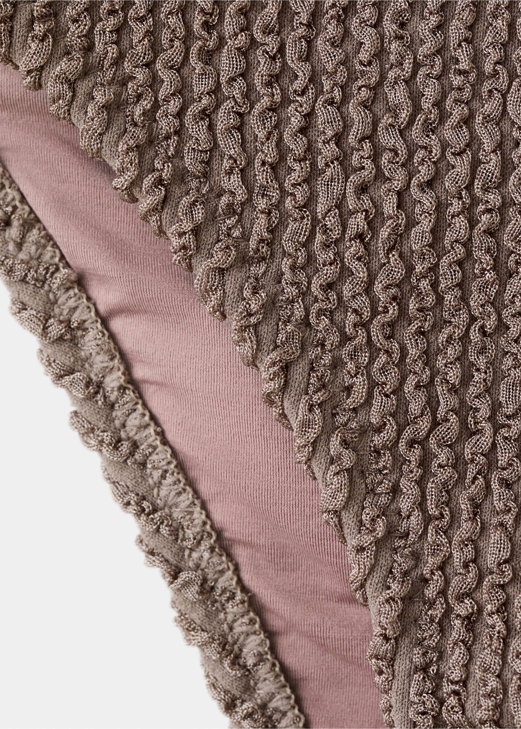 Classic textured bikini bottoms - Details of the article 8, Light/Pastel Brown. Ref: 27096735-00.