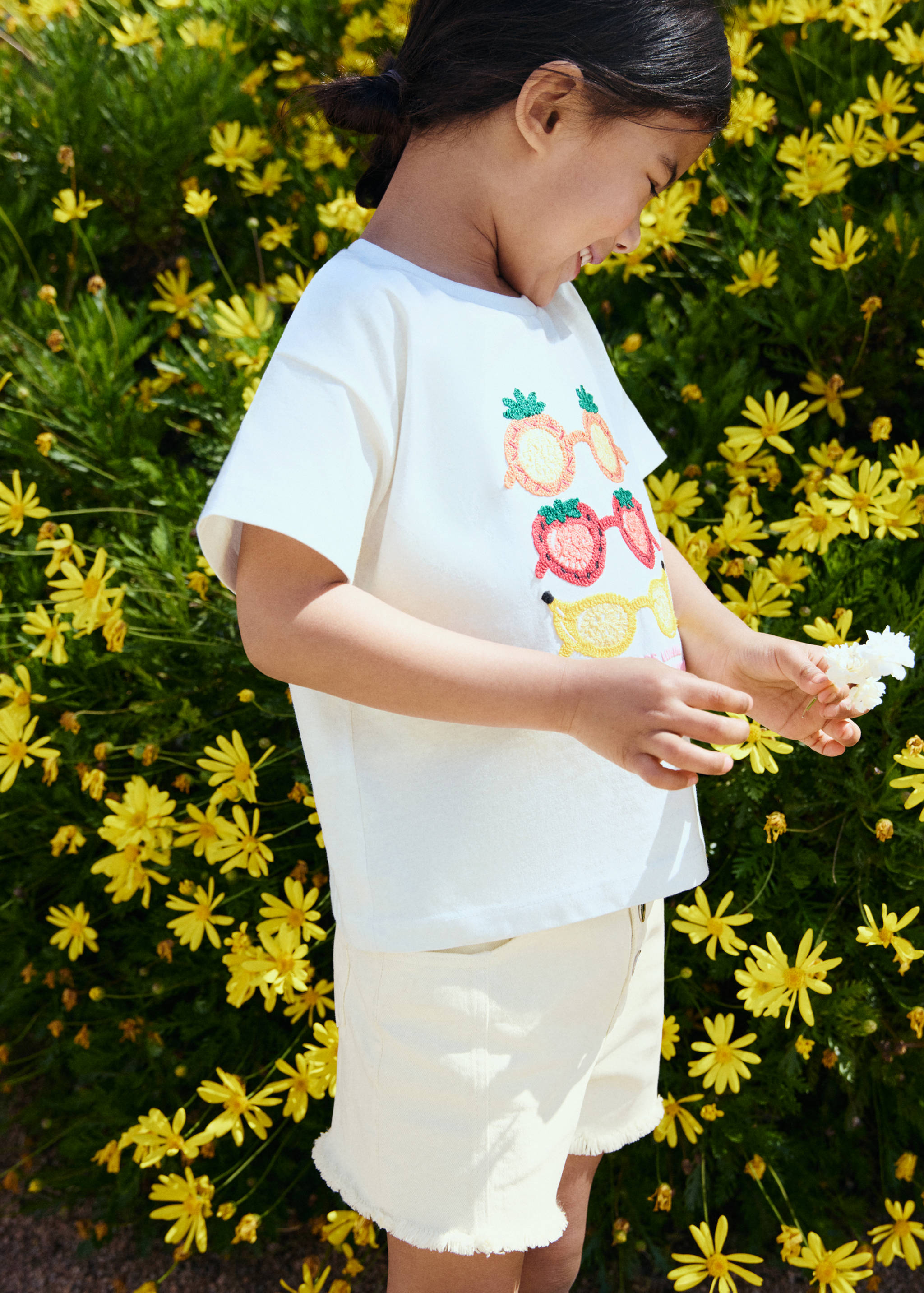 Denim shorts with buttons - Medium plane