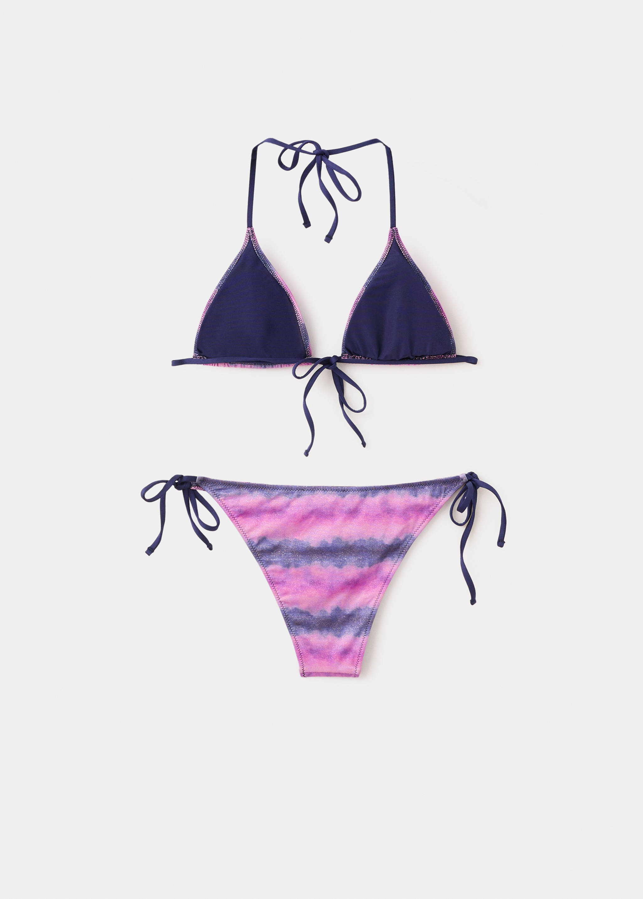 Бикини с принтом тай-дай и плавками бразилиана - Обратная сторона изделия