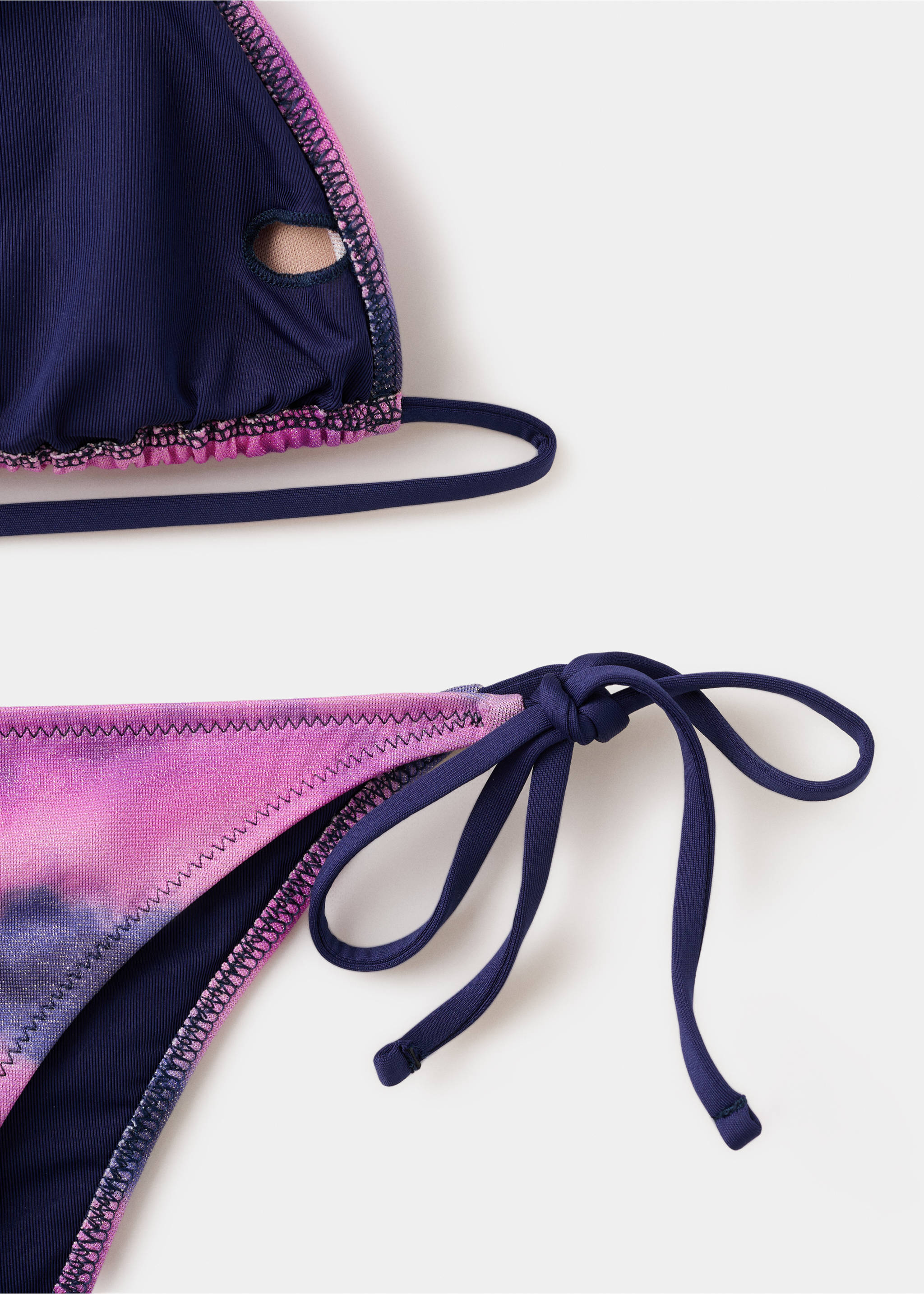 Бикини с принтом тай-дай и плавками бразилиана - Деталь изделия 0, Пурпурный. Ref: 27096740-00.