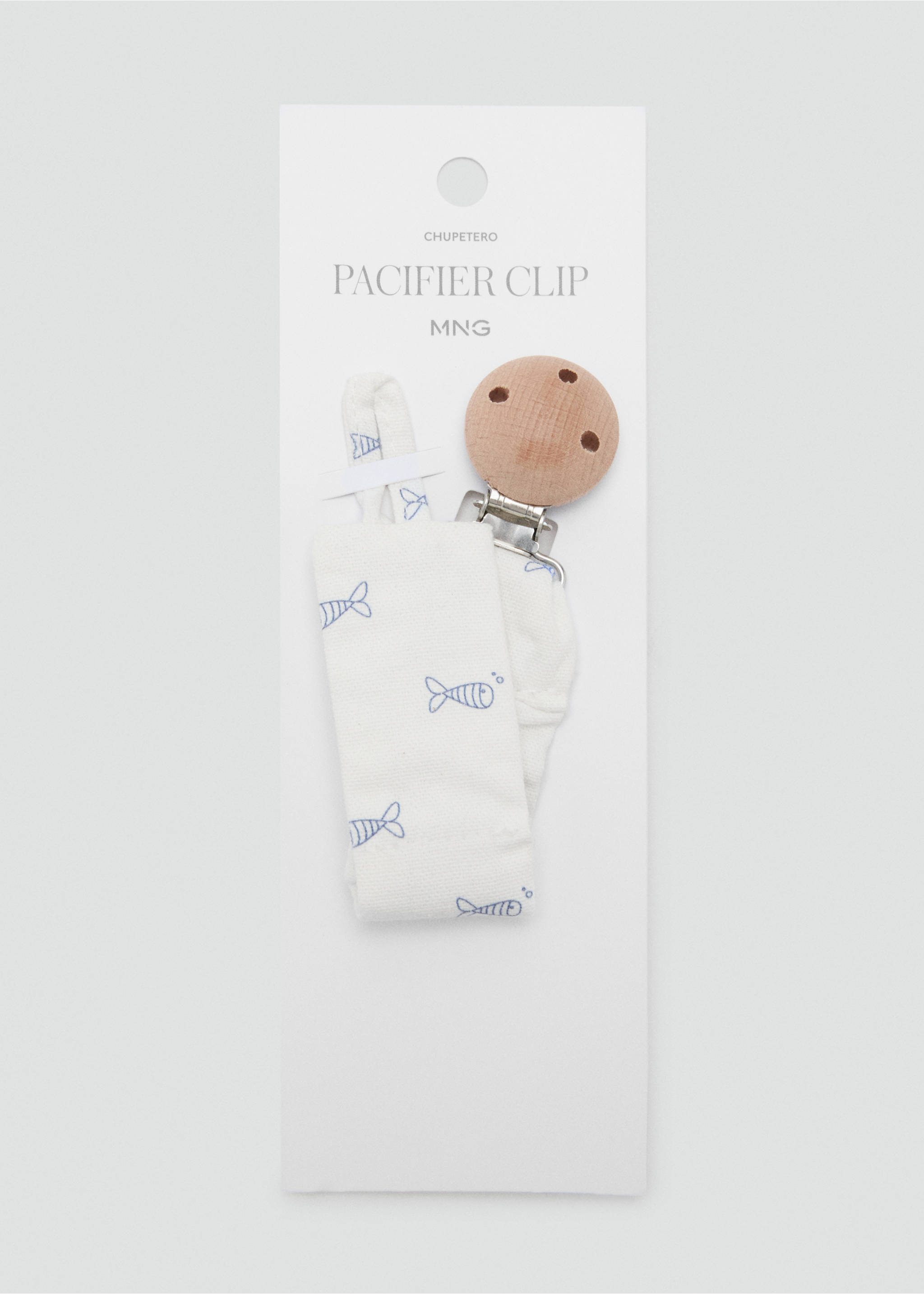 Printed brooch pacifier holder - Details of the article 1, Off White. Ref: 27096741-00.
