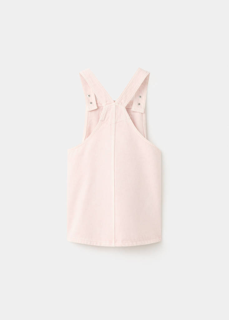 Short denim pinafore — Pink