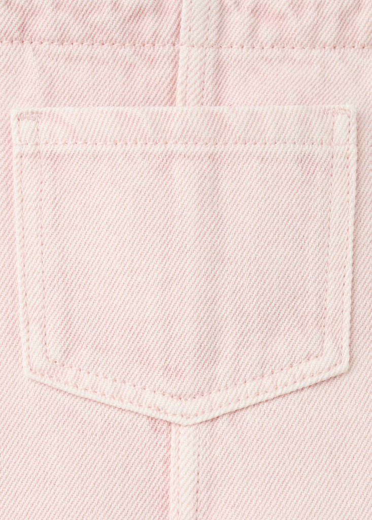 Short denim pinafore — Pink