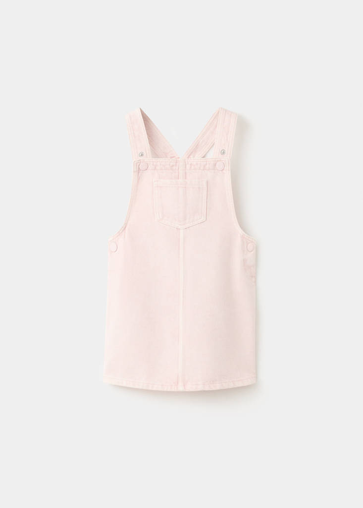 Short denim pinafore — Pink