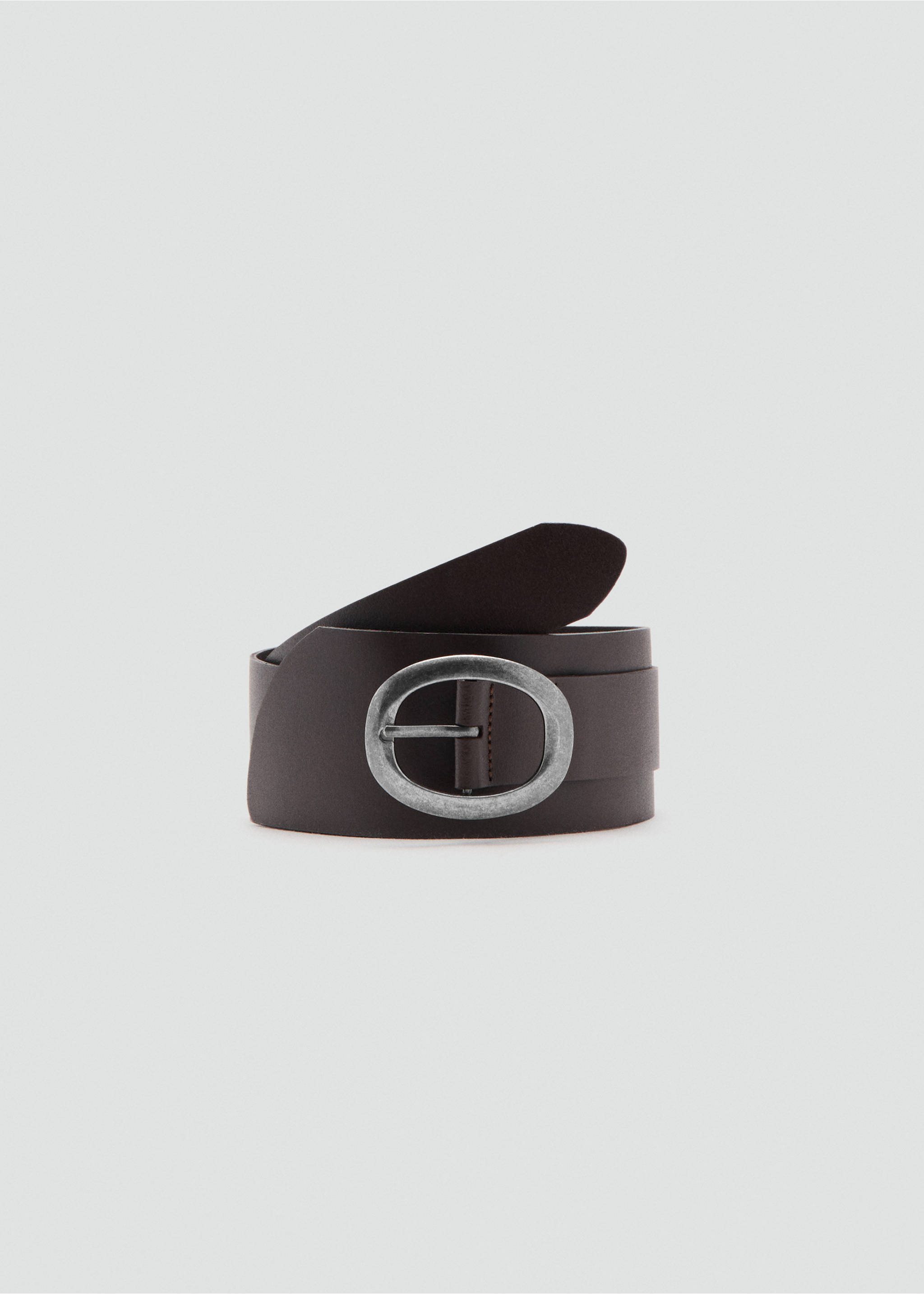 Leather obi belt - Article without model, Chocolate. Ref: 27096744-00.
