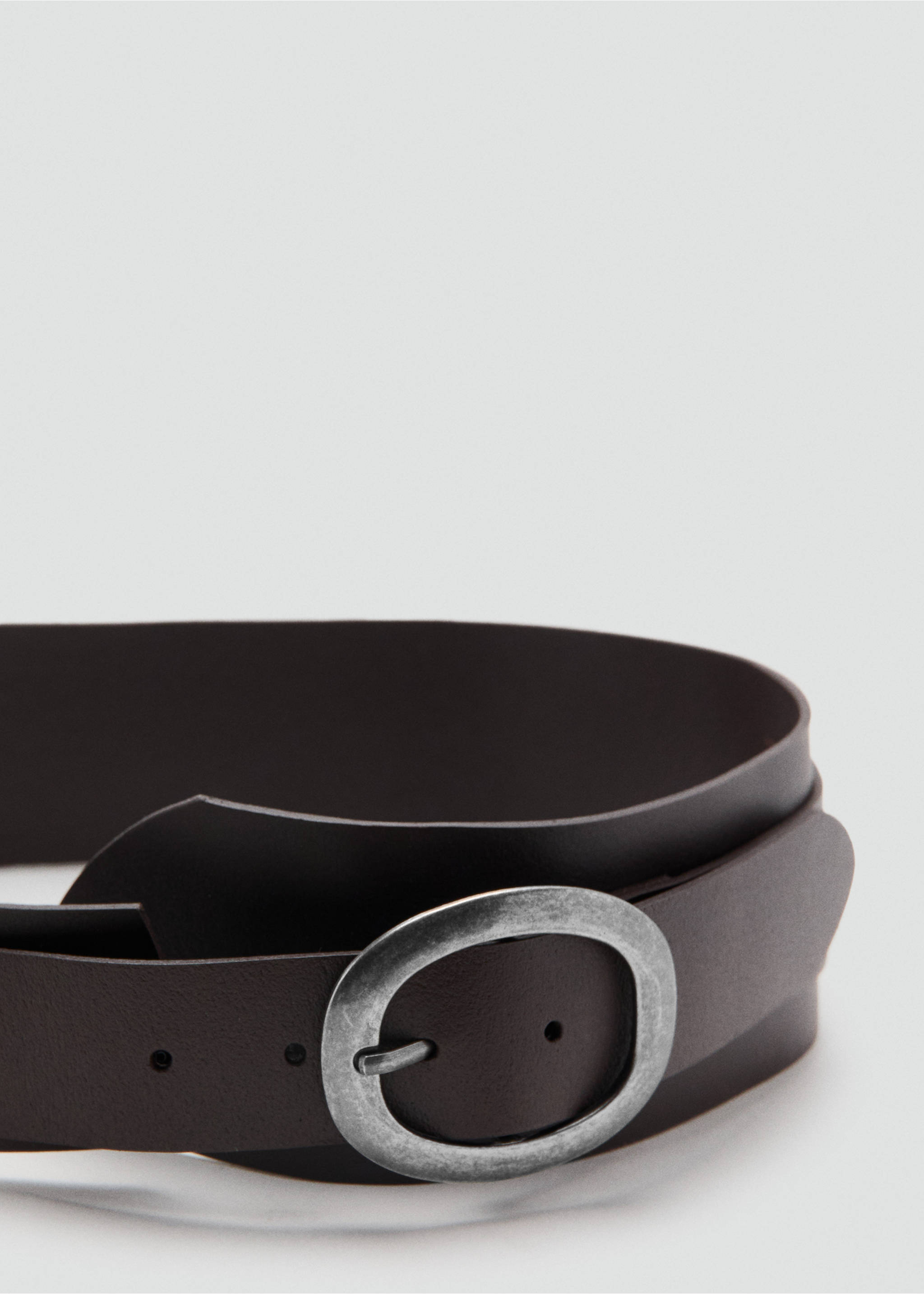 Leather obi belt - Medium plane, Chocolate. Ref: 27096744-00.