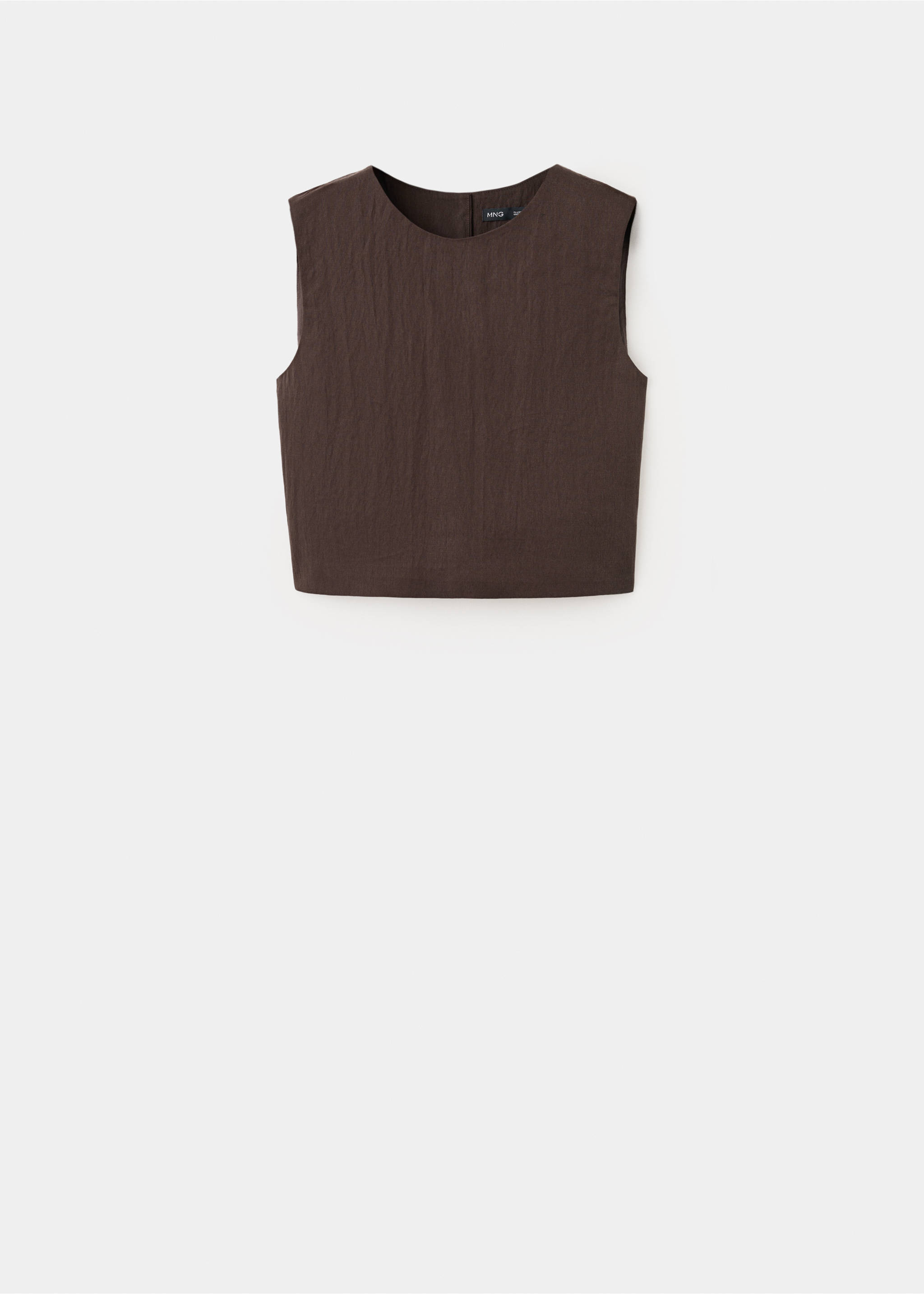 Lyocell top with buttons on the back - Article without model, Chocolate. Ref: 27096750-00.