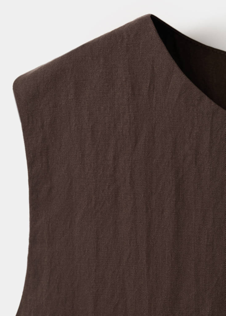 Lyocell top with buttons on the back — Chocolate