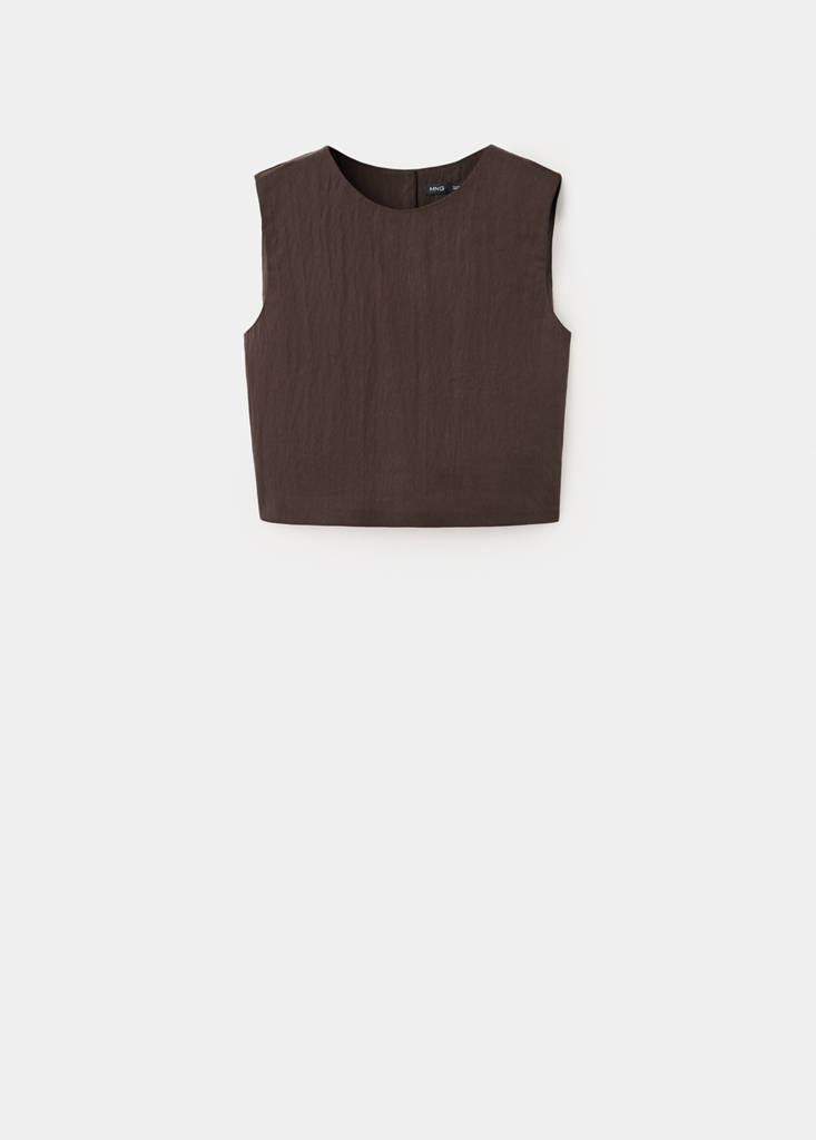 Lyocell top with buttons on the back — Chocolate