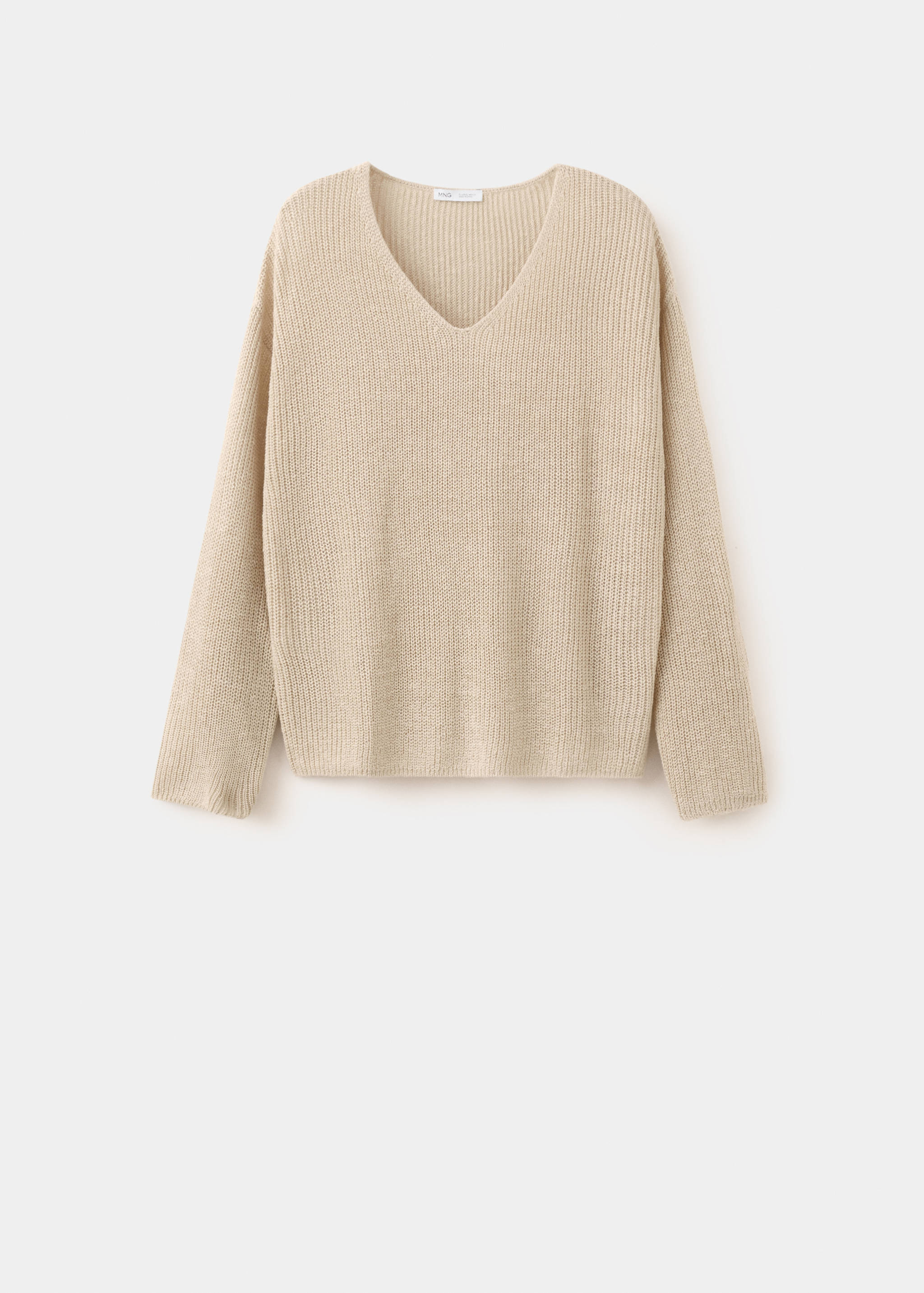 V-neck openwork knitted sweater - Article without model