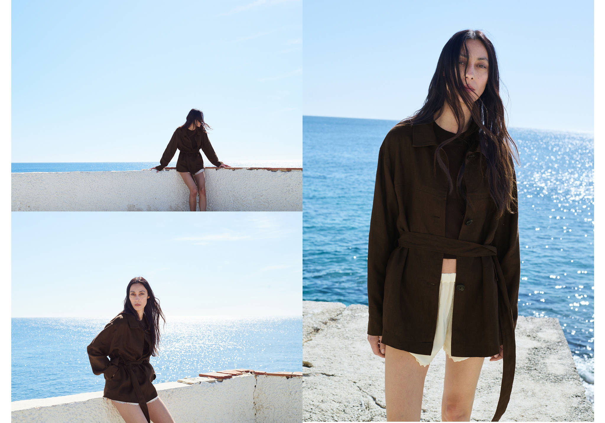 Linen jacket with belt - Panoramic plane