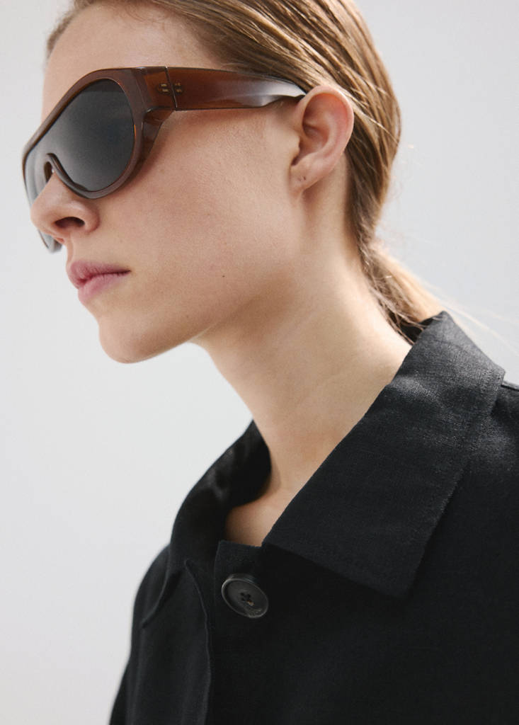Linen jacket with belt — Black