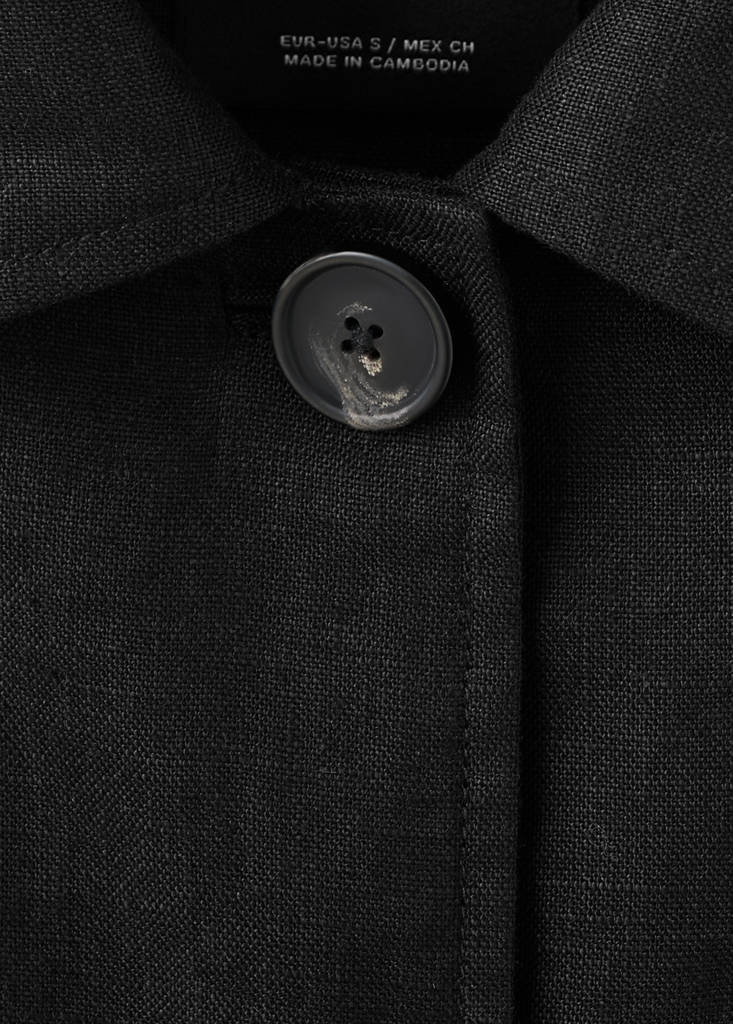 Linen jacket with belt — Black
