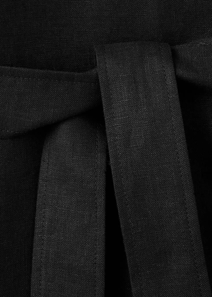Linen jacket with belt — Black