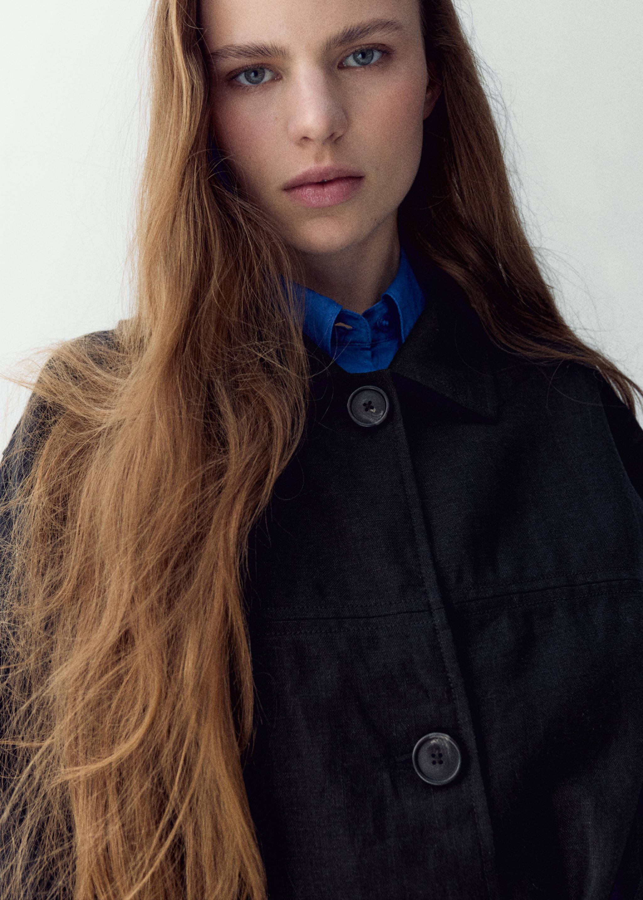 جاكيت بحزام من الكتان - رؤية وسط