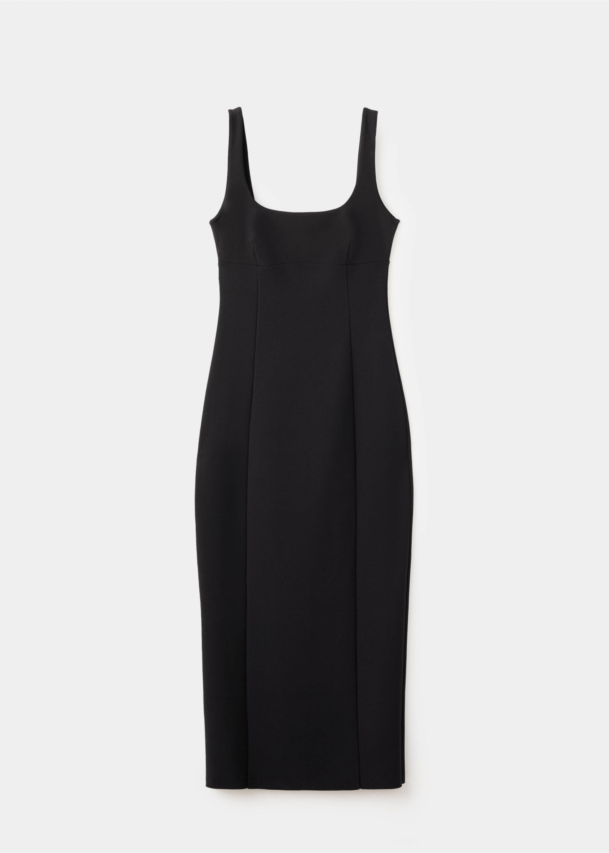 V-neckline fitted dress - Article without model, Black. Ref: 27097140-00.
