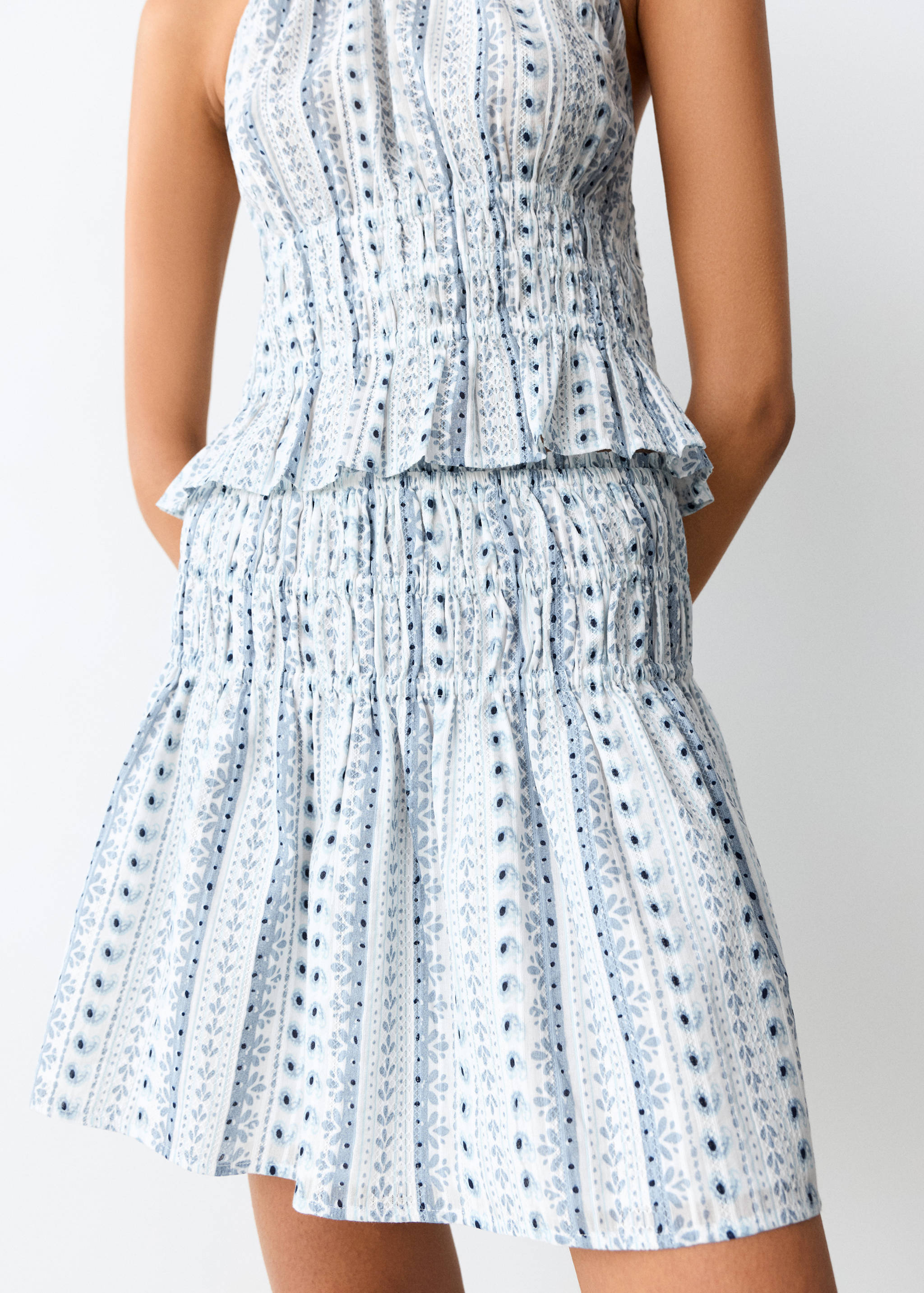 Gathered waist print skirt - Details of the article 6