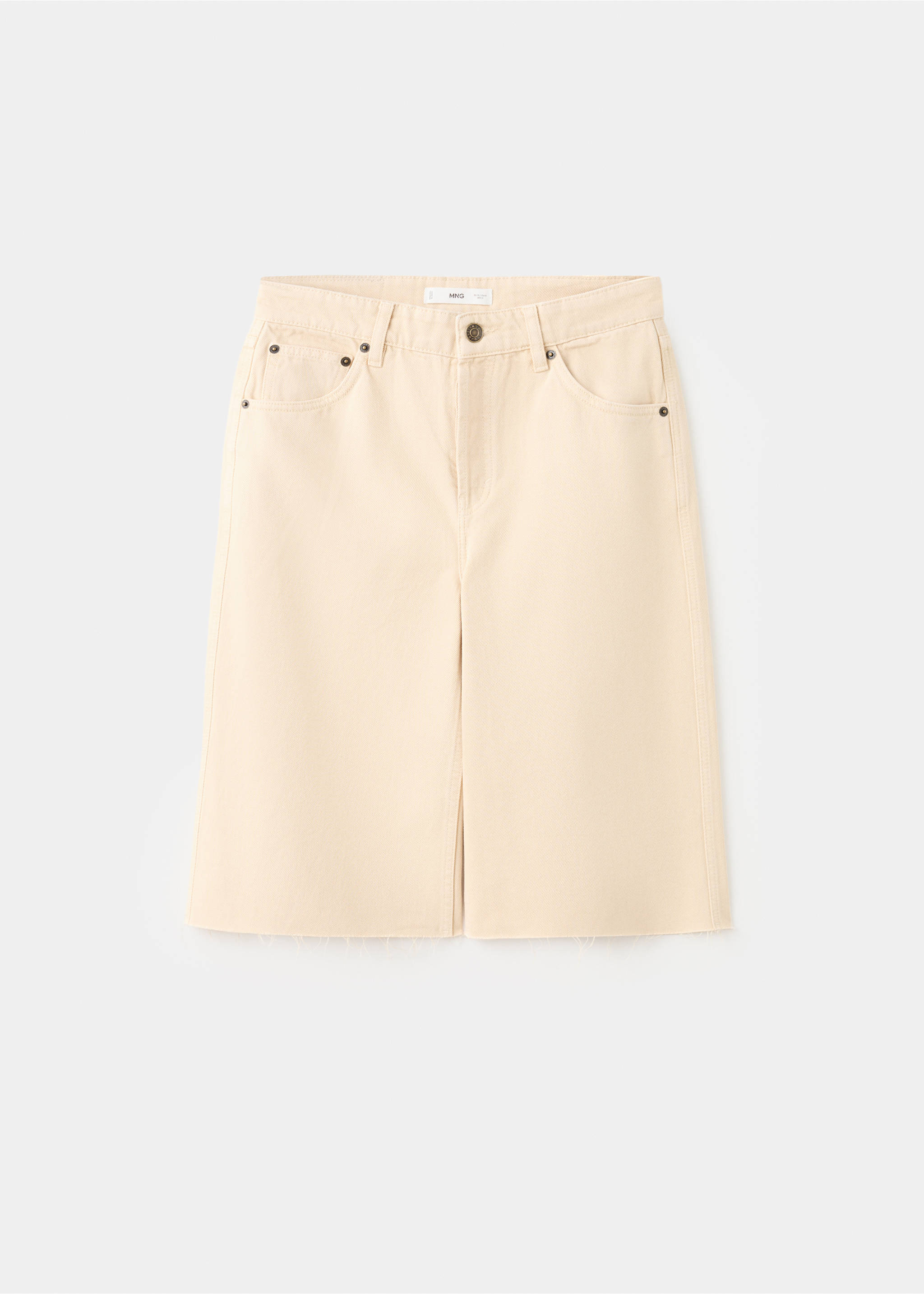 Low-rise denim bermuda shorts - Article without model, Vanilla. Ref: 27097142-00.