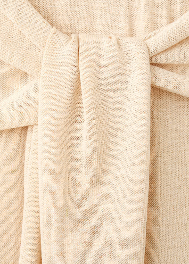 Fine knit trousers with knot detail — Ecru