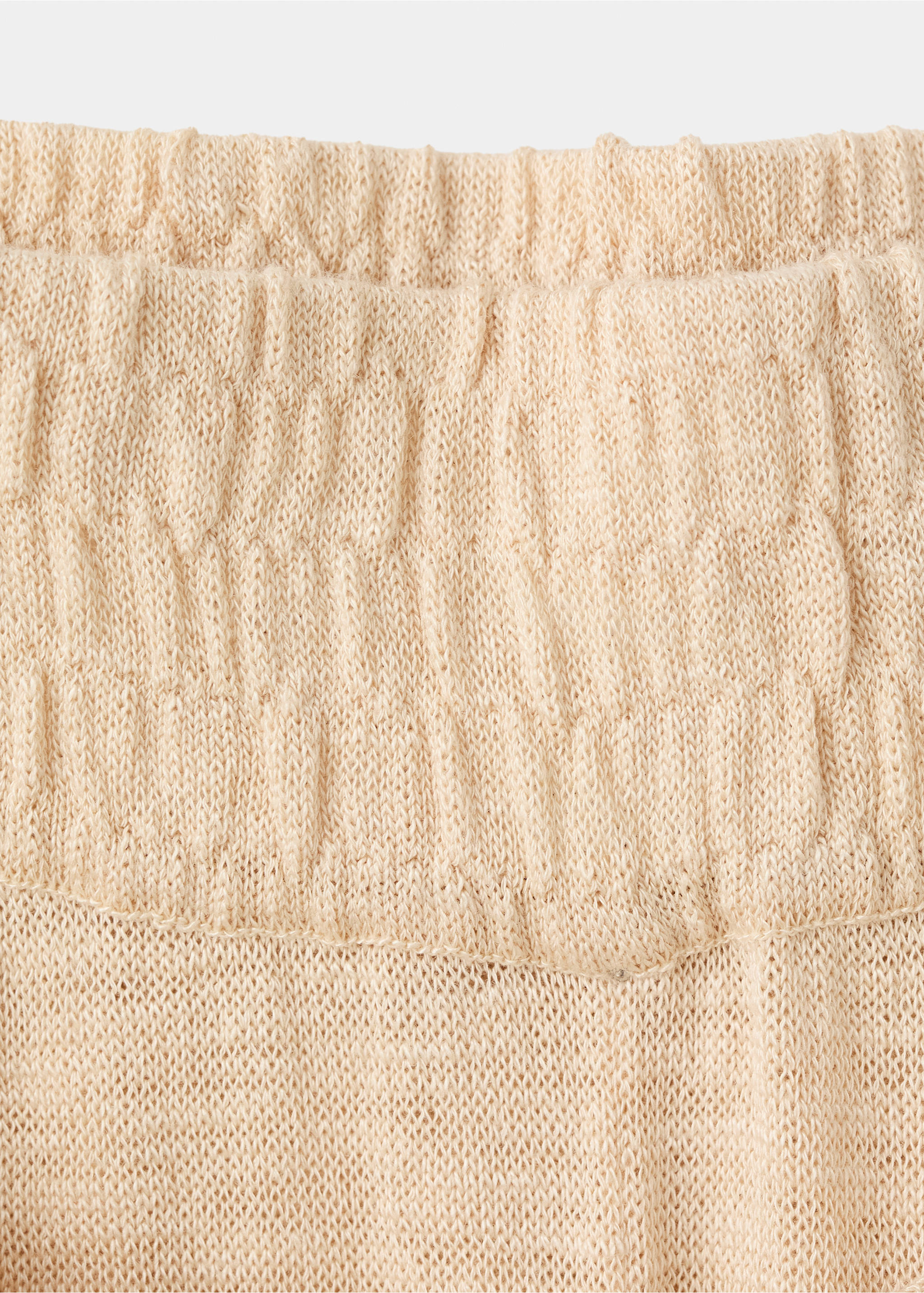 Fine knit trousers with knot detail - Details of the article 0, Ecru. Ref: 27097143-00.