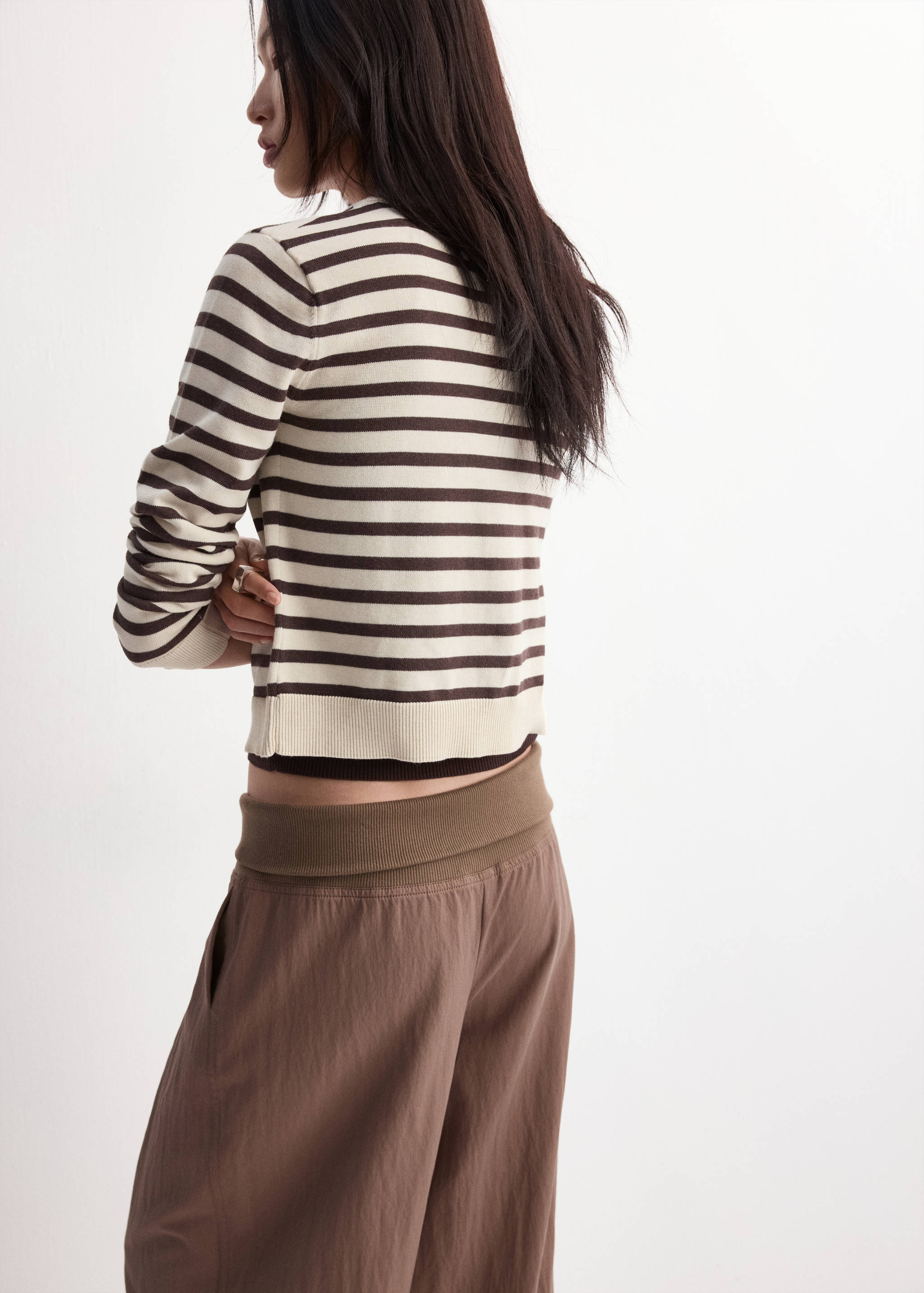 Stripped knit cardigan - Reverse of the article