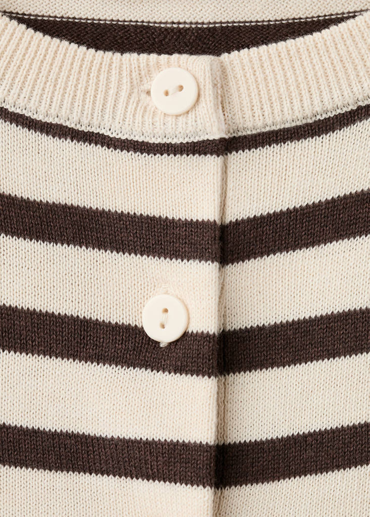 Stripped knit cardigan — Chocolate