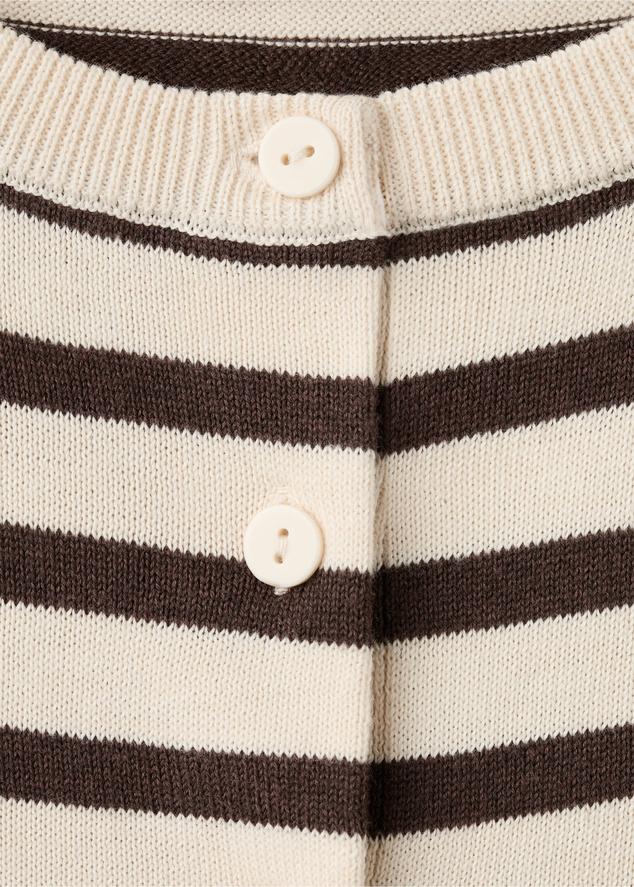 Stripped knit cardigan - Details of the article 8, Chocolate. Ref: 27097145-00.