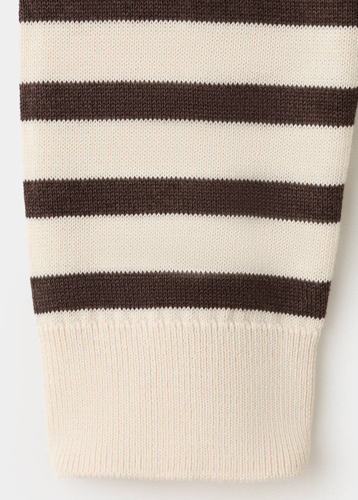 Stripped knit cardigan — Chocolate
