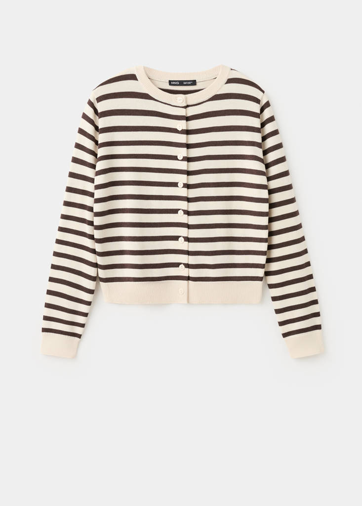 Stripped knit cardigan — Chocolate