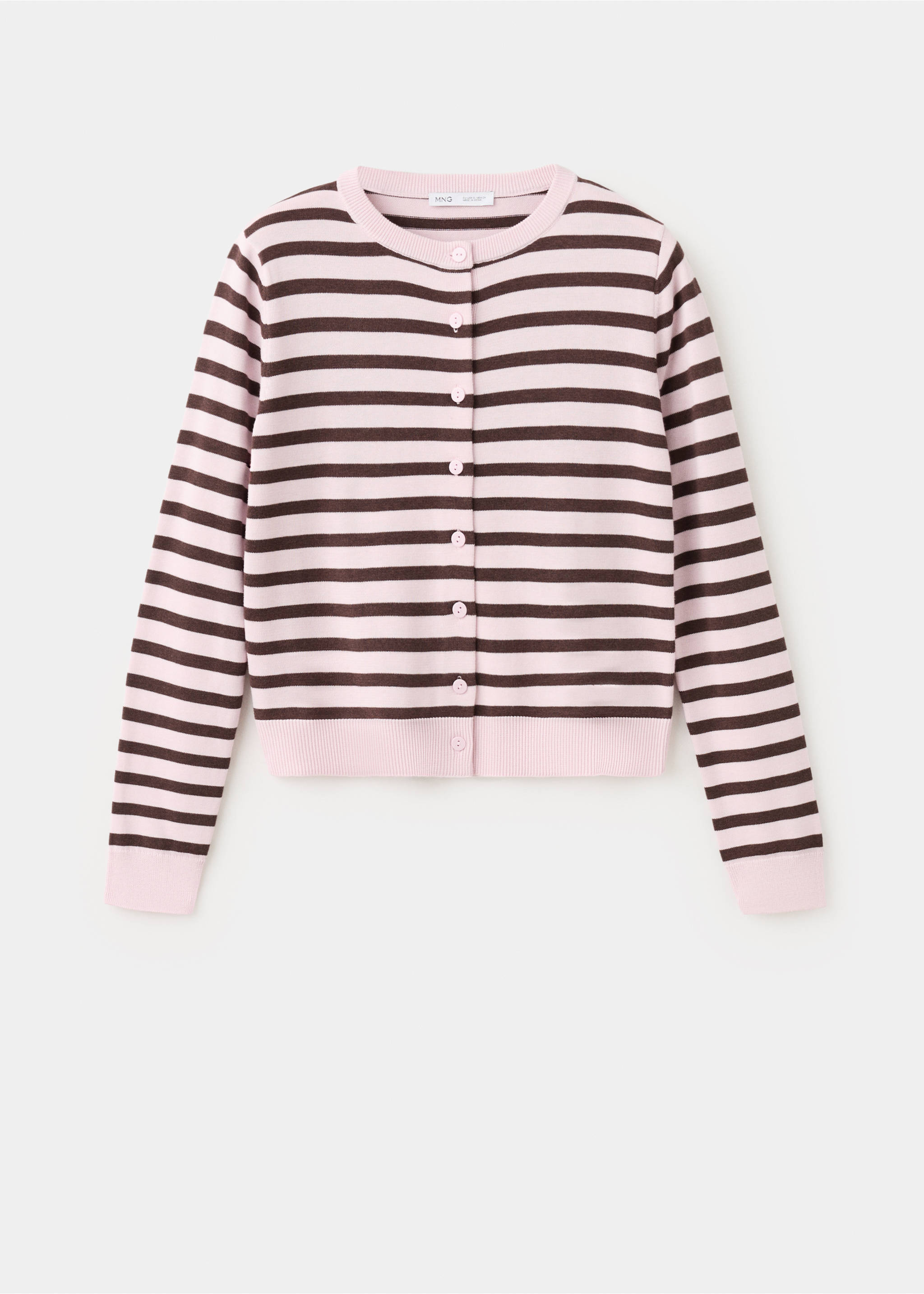 Stripped knit cardigan - Article without model, Pink. Ref: 27097145-00.
