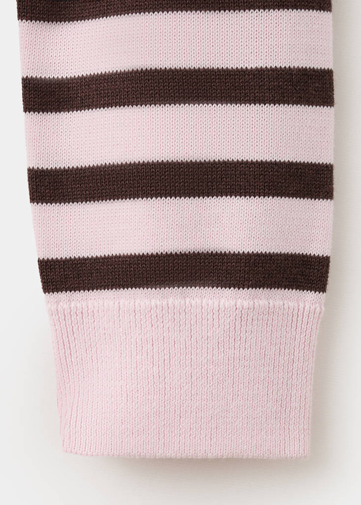 Stripped knit cardigan — Pink