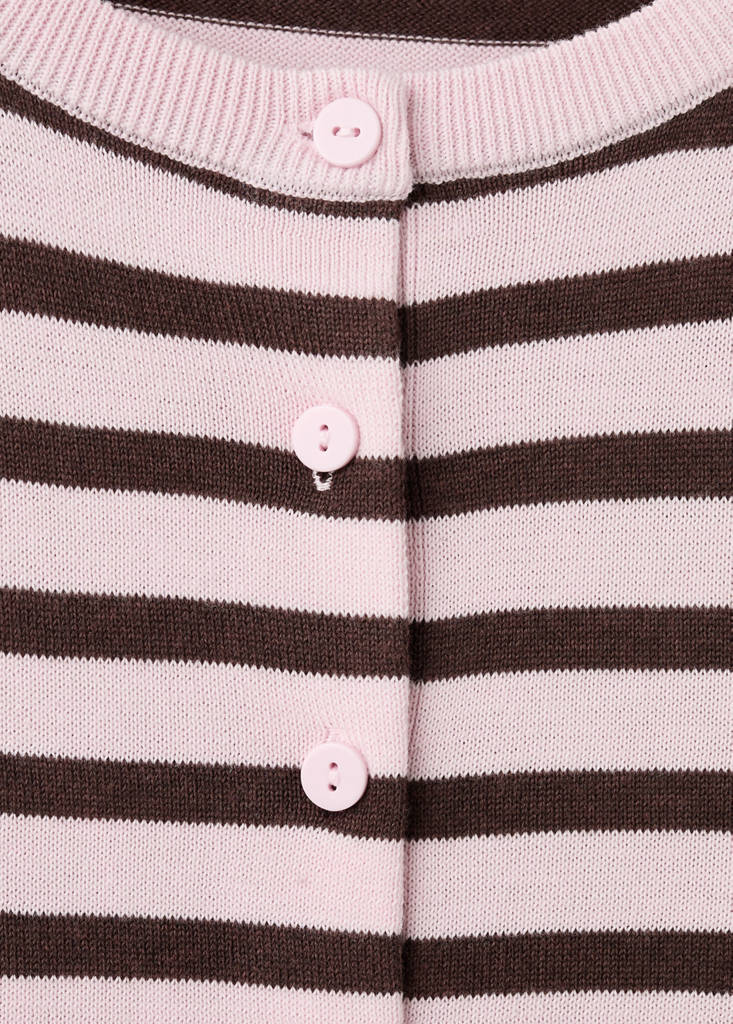 Stripped knit cardigan — Pink