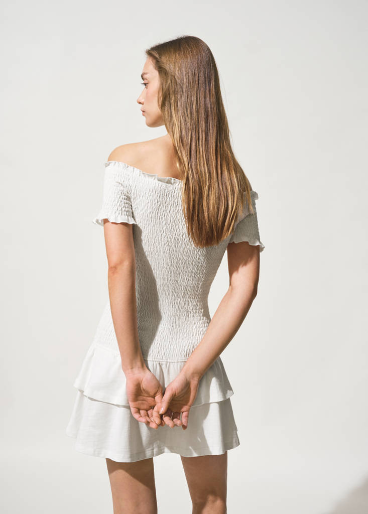 Ruched strapless dress — Off White
