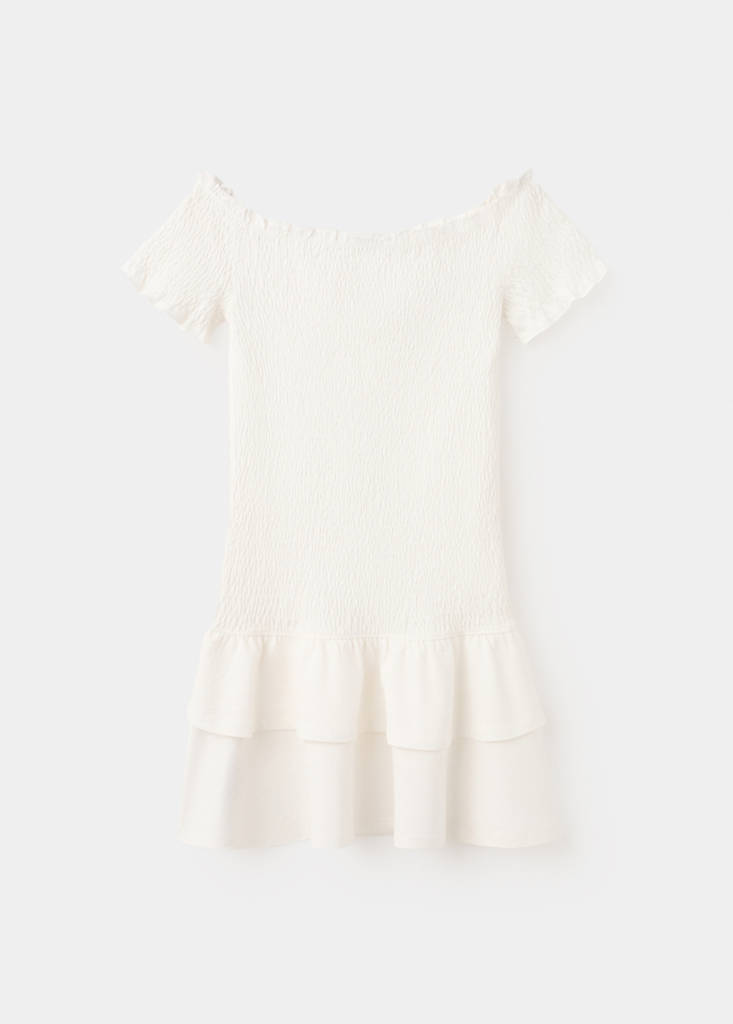 Ruched strapless dress — Off White