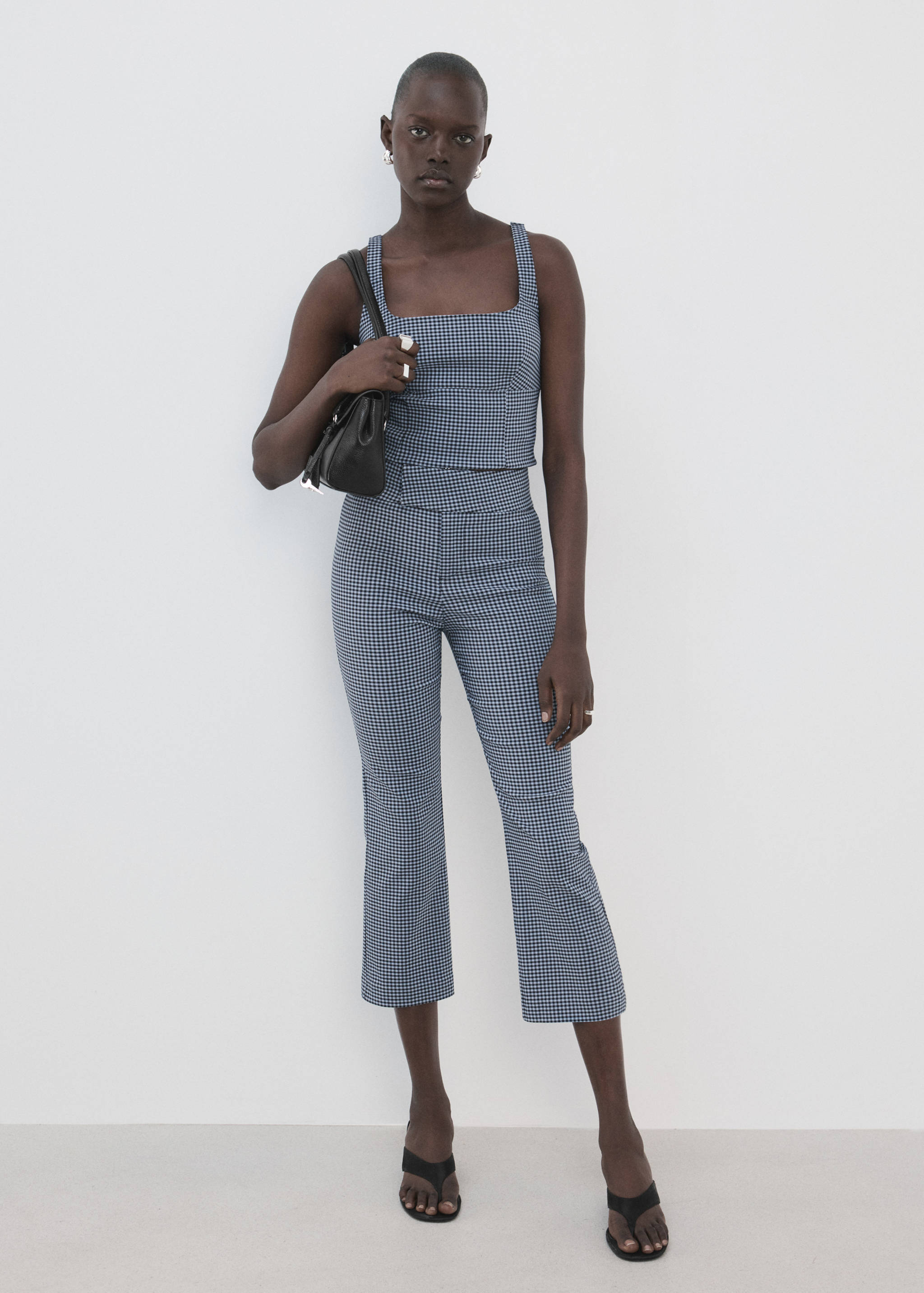 Cropped broek met vichyruit - Overzichtstekening