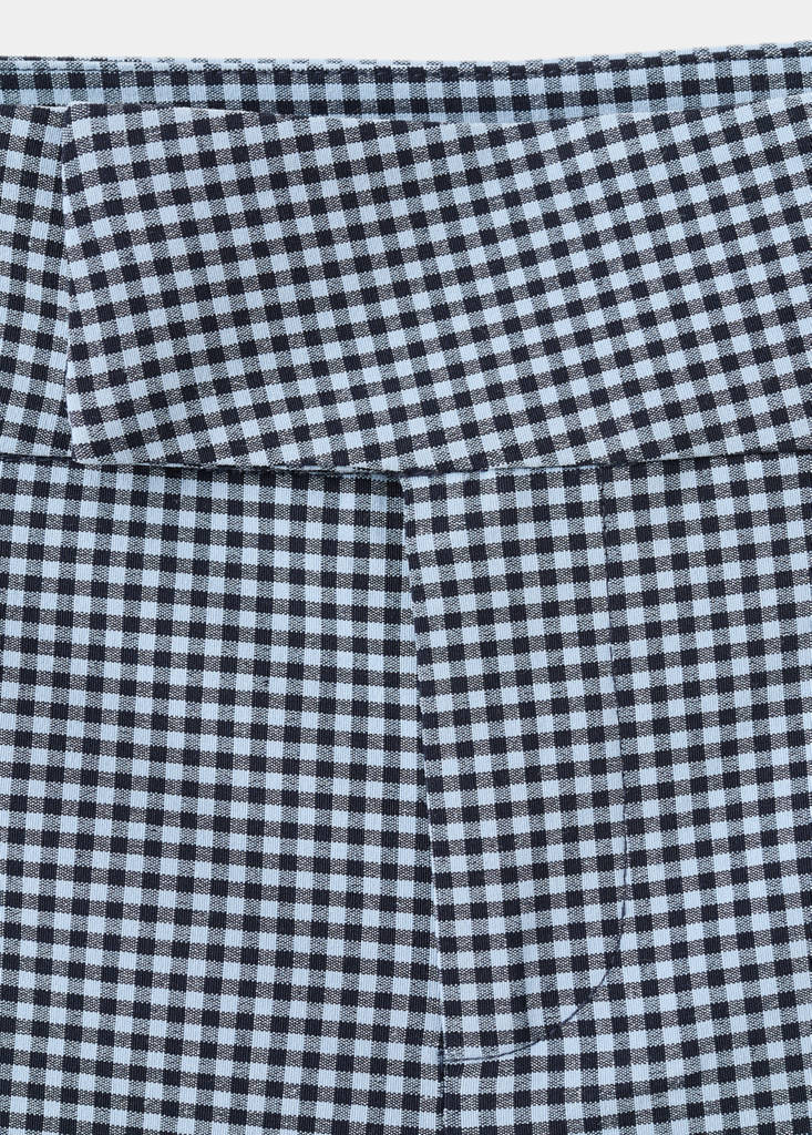 Gingham-check cropped trousers — Blue