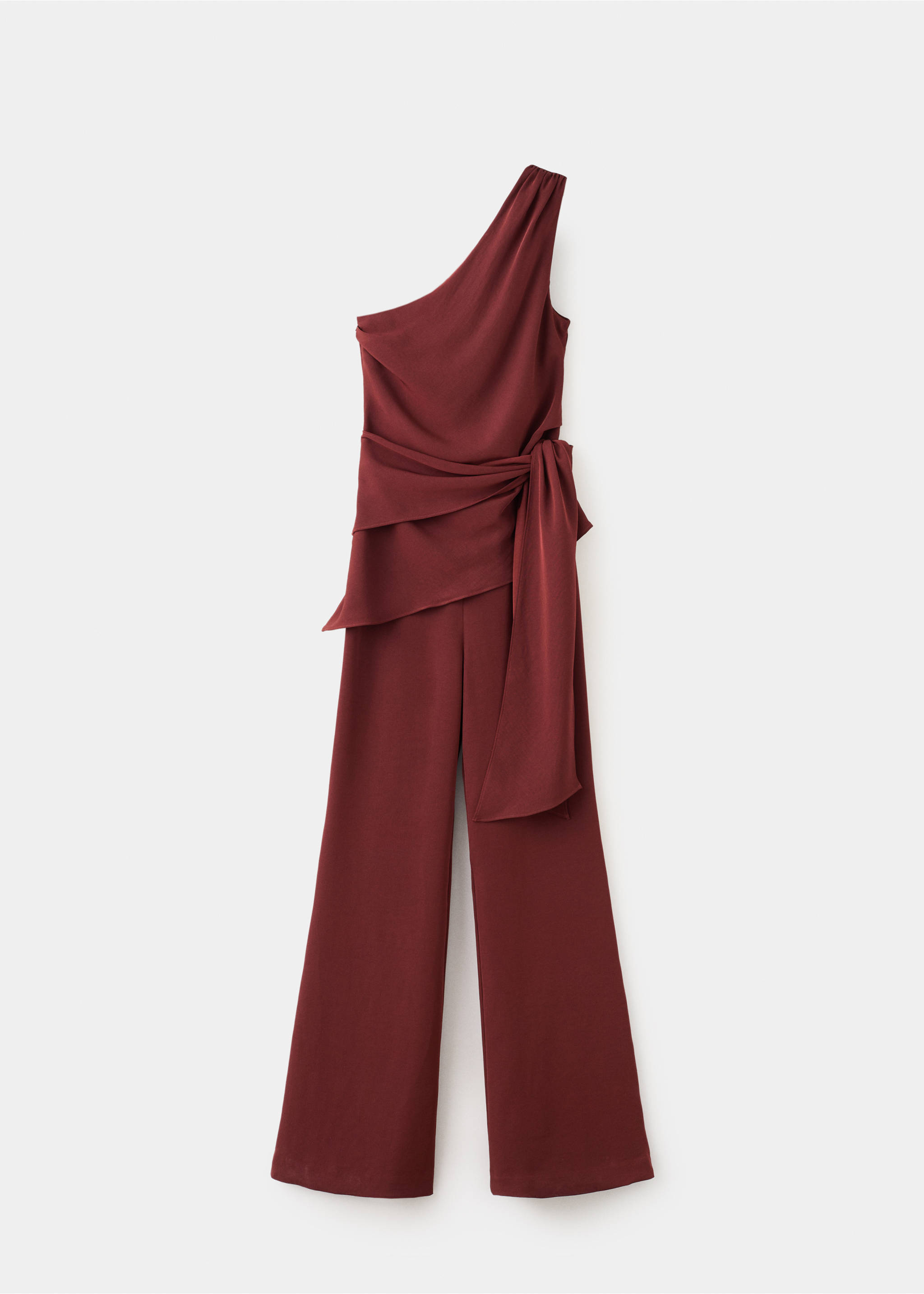 Asymmetrical jumpsuit with bow - Article without model, Maroon. Ref: 27097151-00.