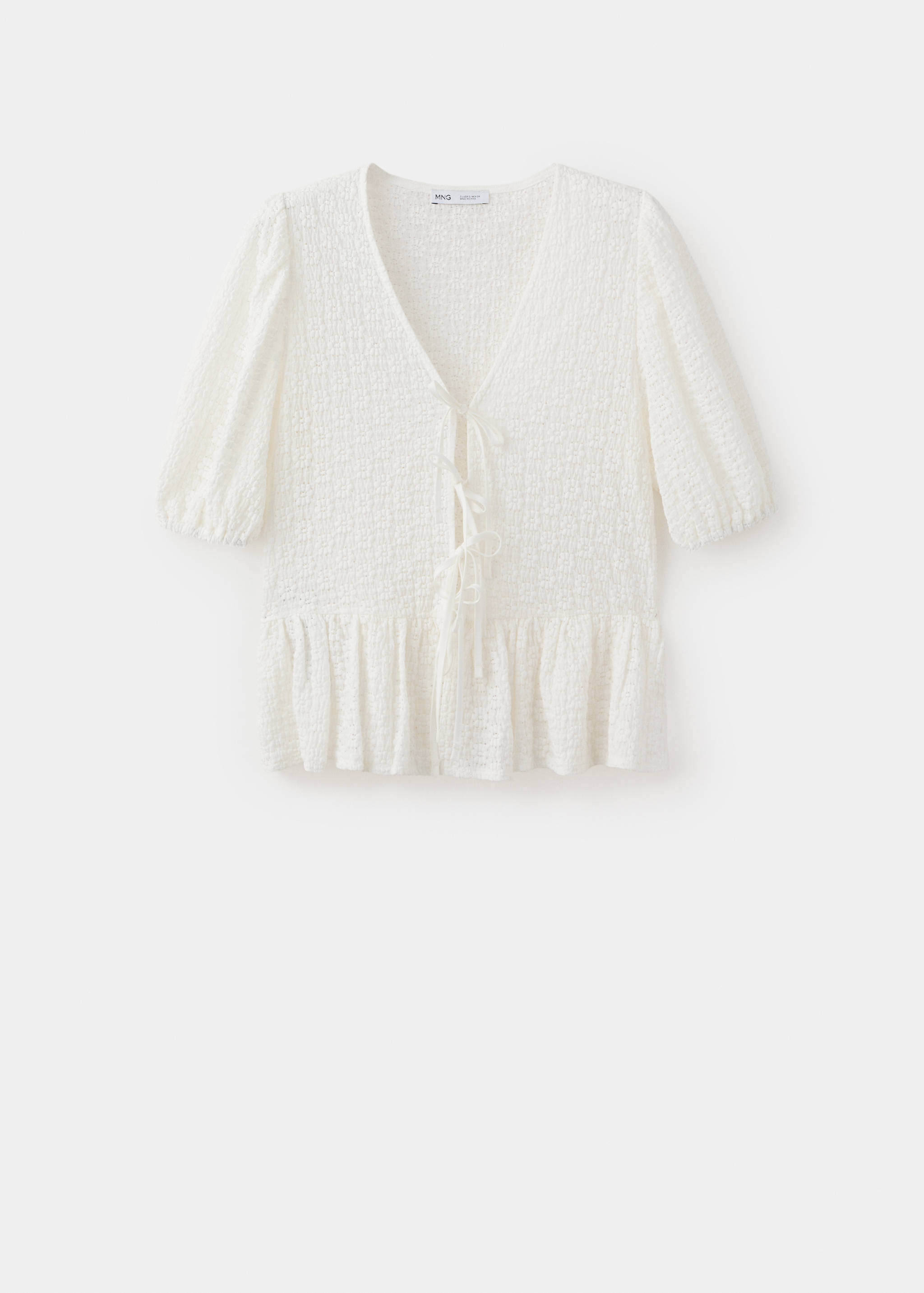 Bows floral embroidery blouse - Article without model