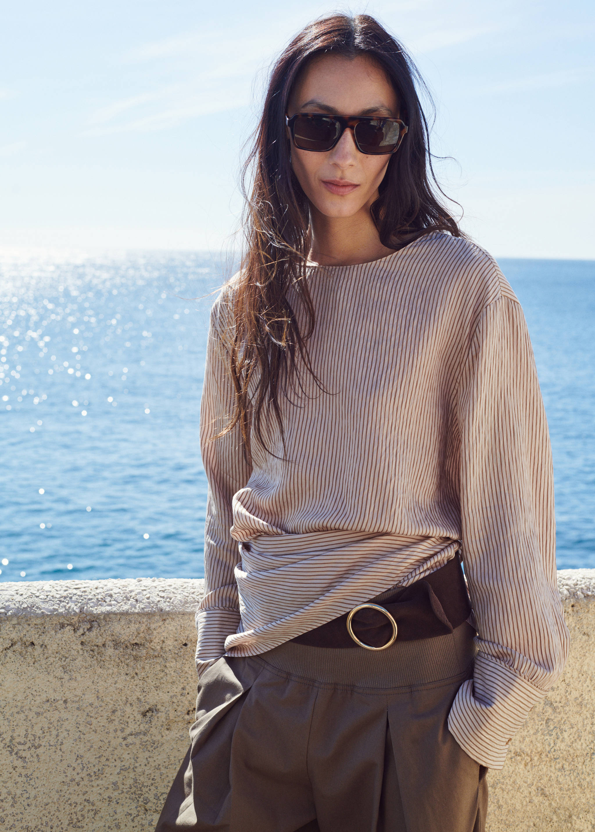 Knot stripped blouse - Medium plane