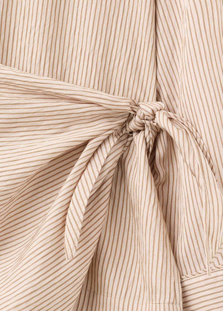 Knot stripped blouse — Brown