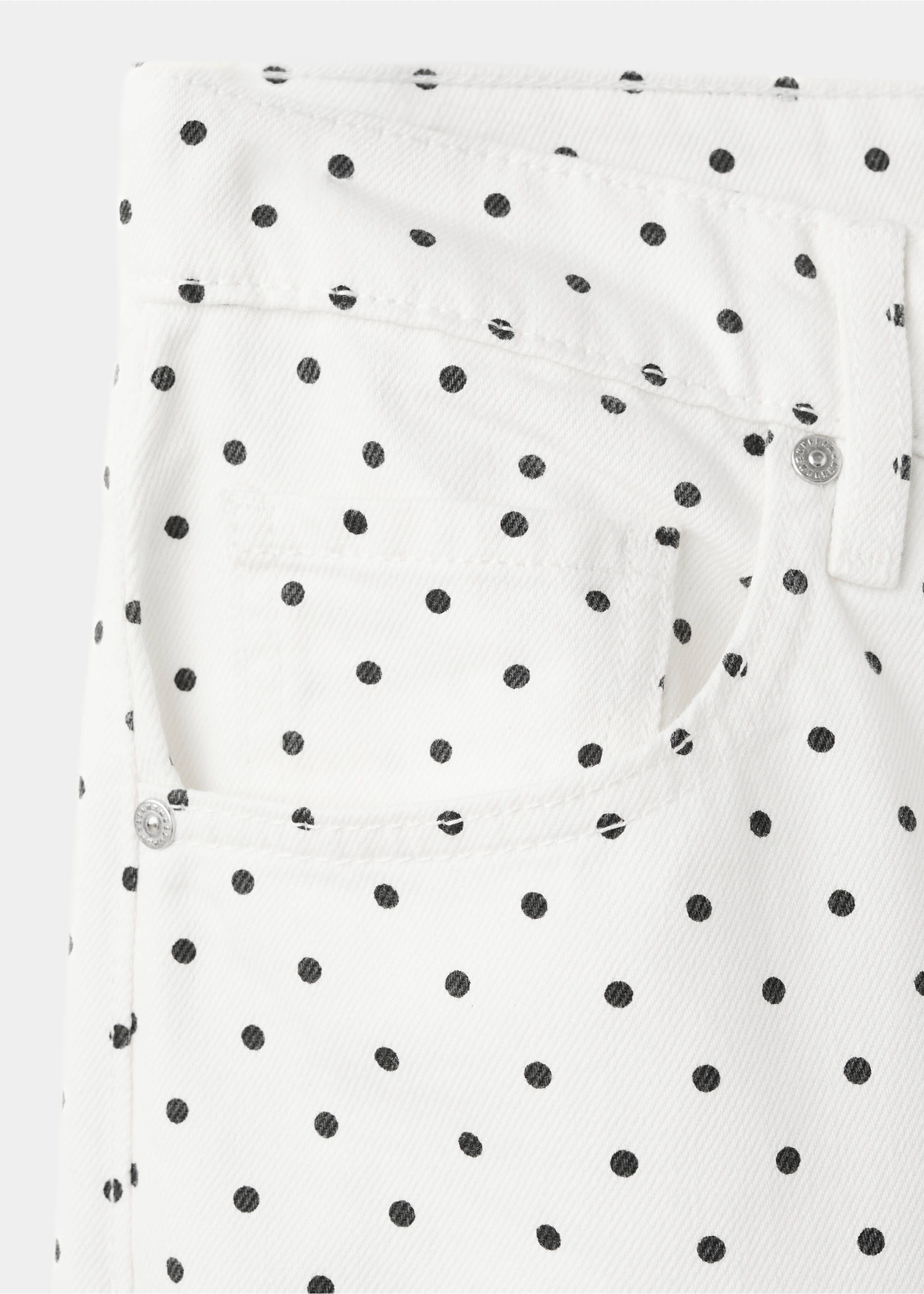 Polka dot balloon jeans - Details of the article 0, White. Ref: 27097158-00.