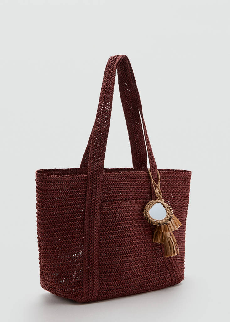 Natural fibre tote bag — Burgundy