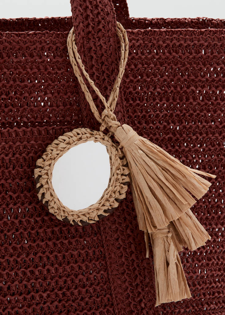 Natural fibre tote bag — Burgundy