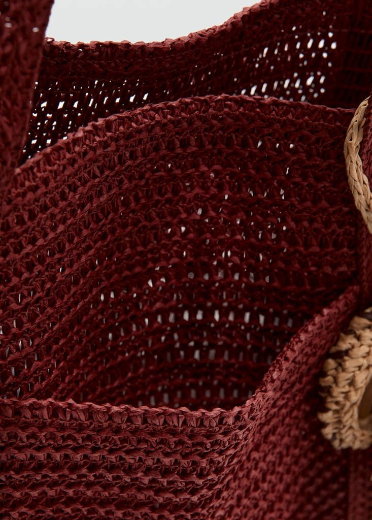 Natural fibre tote bag — Burgundy