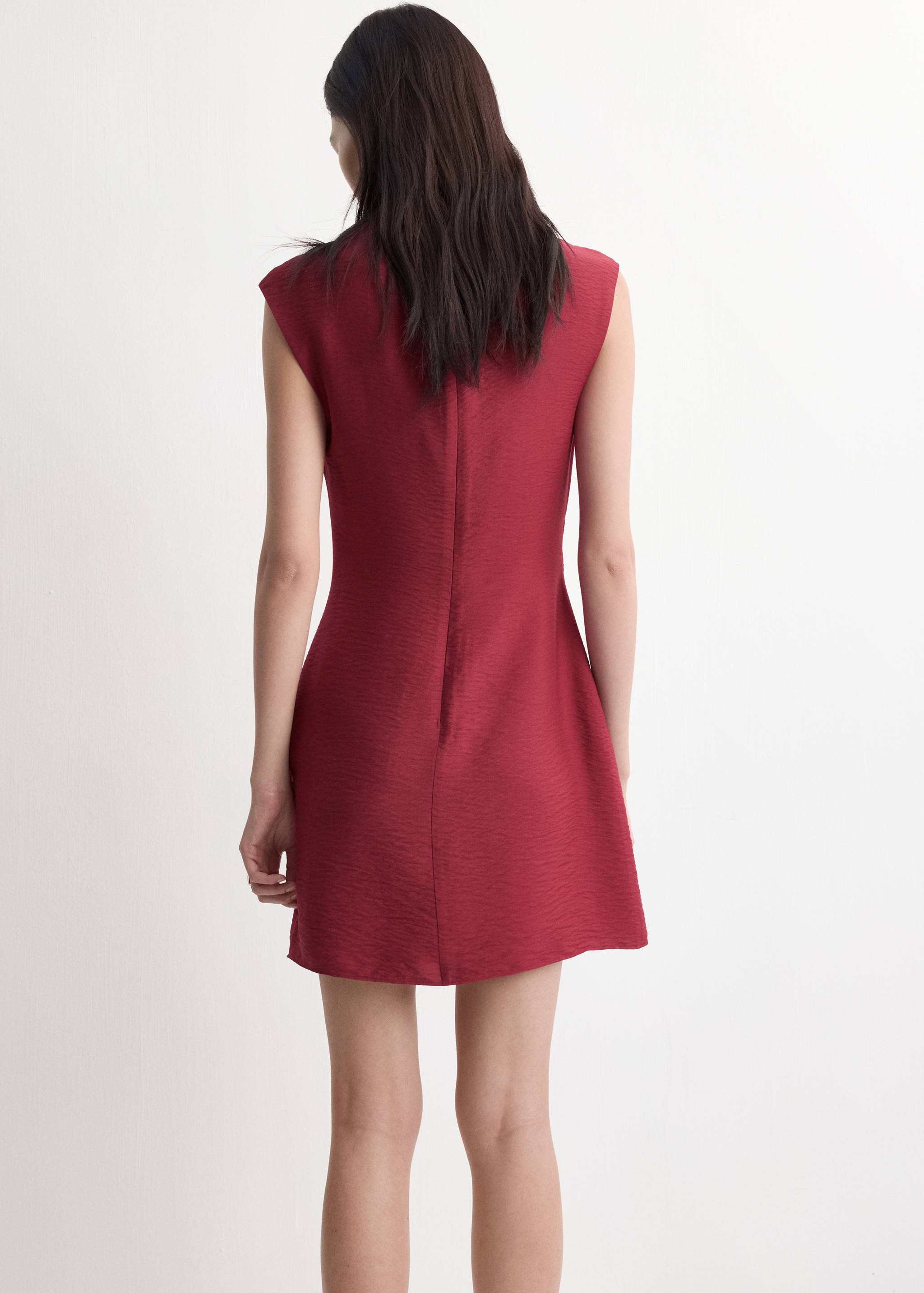 Asymmetrical draped short dress - Reverse of the article