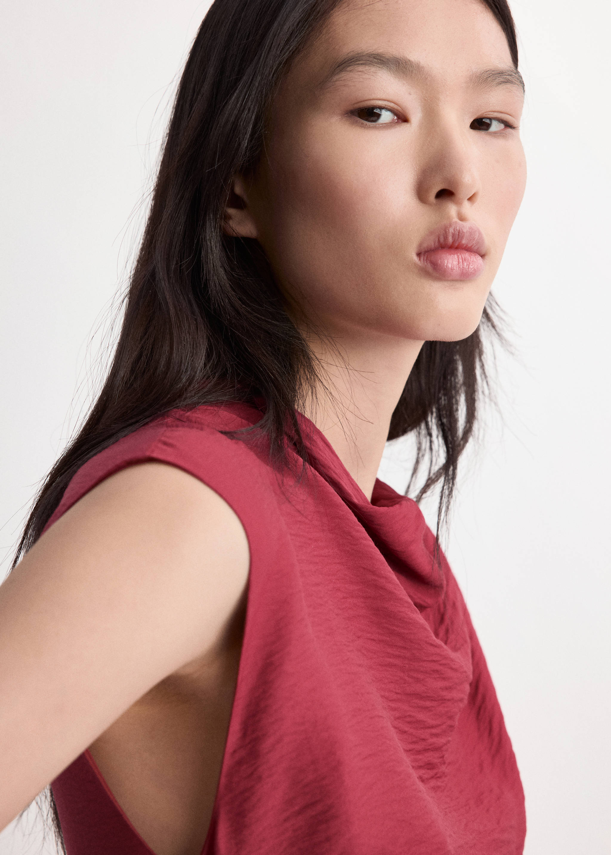 Asymmetrical draped short dress - Details of the article 1