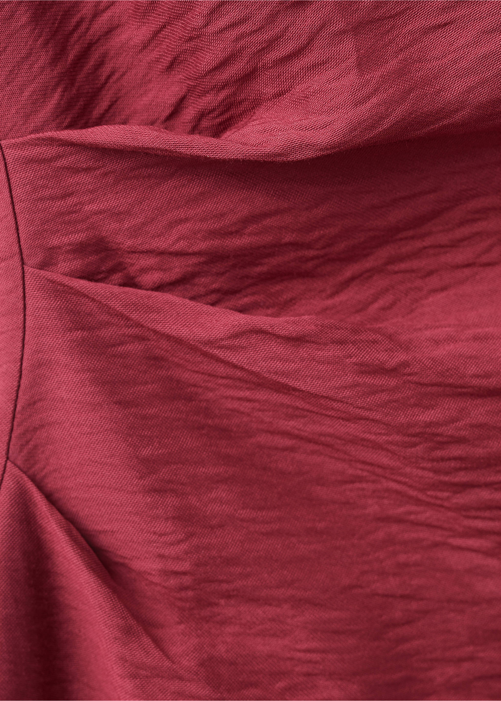 Asymmetrical draped short dress - Details of the article 0, Maroon. Ref: 27097161-00.